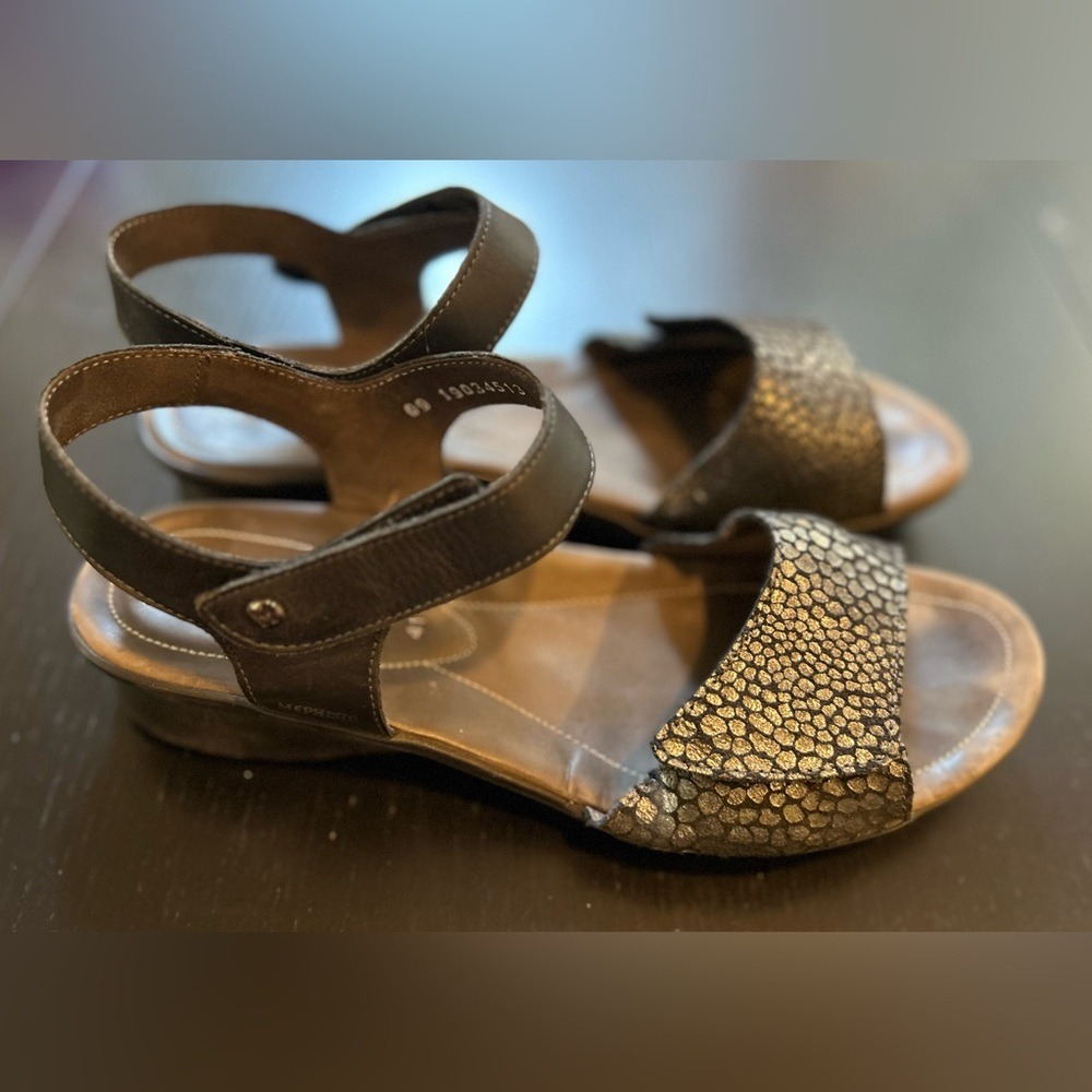 Mephisto Metallic Black Women's Pattie Sandals Size 10 - Picture 3 of 8